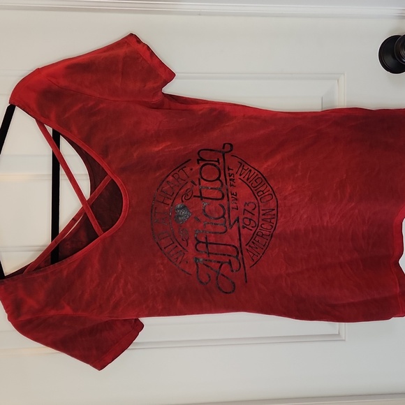 Affliction Reversible Red Top - Picture 5 of 6
